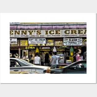 Denny's Ice Cream Shop on Surf Avenue at Coney Island Posters and Art